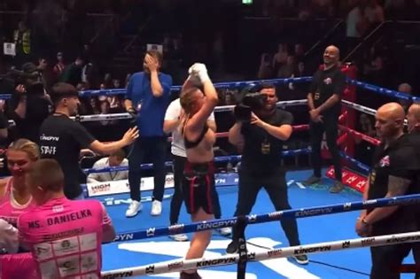 daniella hemsley flash xxx|Boxing: Daniella Hemsley flashes crowd after Kingpyn Boxing